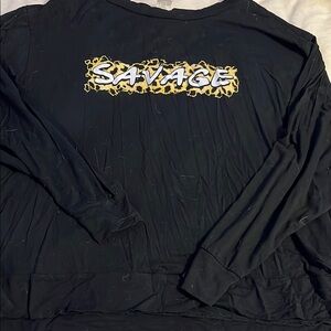 Sew In Love Black Pajama Top